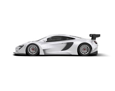 Race car isolated on white background. 3d rendering - illustration
