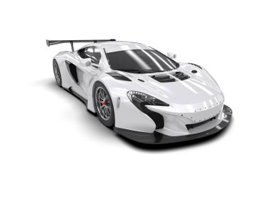 Race car isolated on white background. 3d rendering - illustration