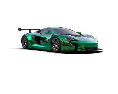 Race car isolated on white background. 3d rendering - illustration