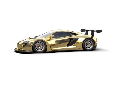 Race car isolated on white background. 3d rendering - illustration