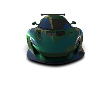 Race car isolated on white background. 3d rendering - illustration