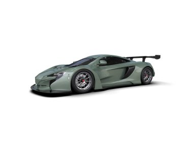 Race car isolated on white background. 3d rendering - illustration