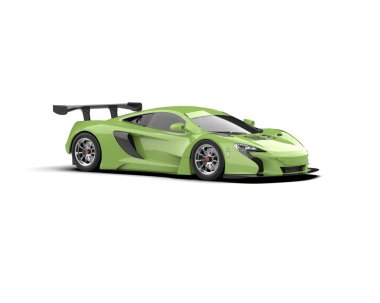 Race car isolated on white background. 3d rendering - illustration