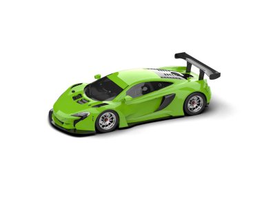 Race car isolated on white background. 3d rendering - illustration