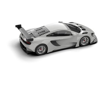 Race car isolated on white background. 3d rendering - illustration