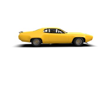 Race car isolated on white background. 3d rendering - illustration