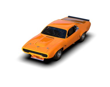 Race car isolated on white background. 3d rendering - illustration