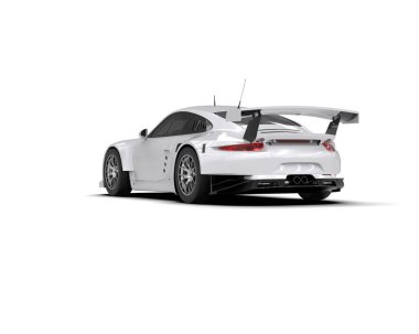 Race car isolated on white background. 3d rendering - illustration