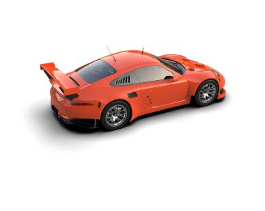 Race car isolated on white background. 3d rendering - illustration