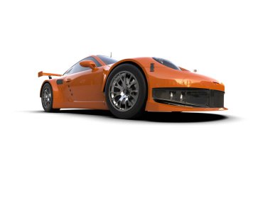 Race car isolated on white background. 3d rendering - illustration