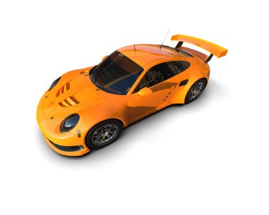 Race car isolated on white background. 3d rendering - illustration