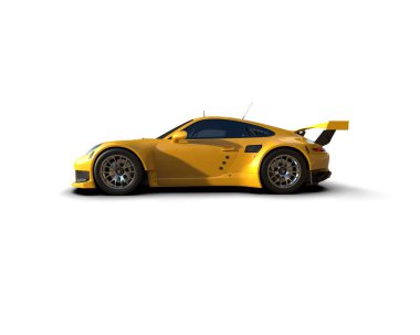 Race car isolated on white background. 3d rendering - illustration