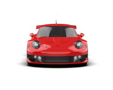 kırmızı modern araba - üst görünüm