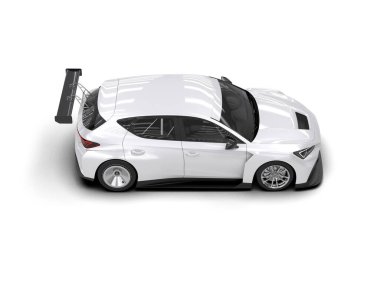 Beyaz arka planda modern şehir arabası. 3d illüstrasyon