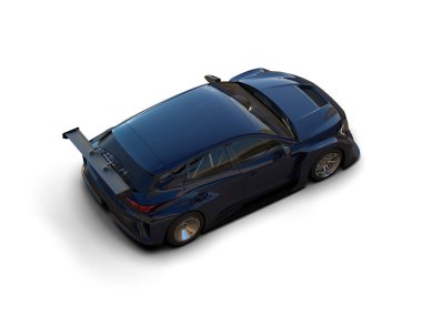 Race car isolated on white background. 3d rendering - illustration