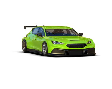 Race car isolated on white background. 3d rendering - illustration