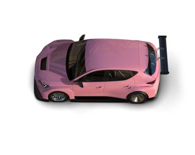 Race car isolated on white background. 3d rendering - illustration