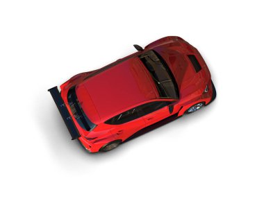 Race car isolated on white background. 3d rendering - illustration