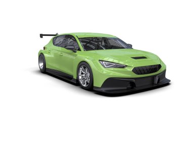 Race car isolated on white background. 3d rendering - illustration