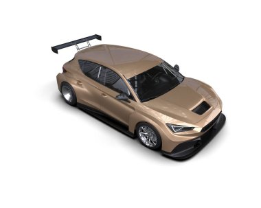 Race car isolated on white background. 3d rendering - illustration
