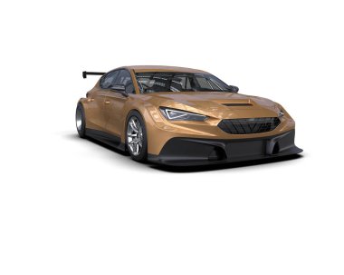 Race car isolated on white background. 3d rendering - illustration