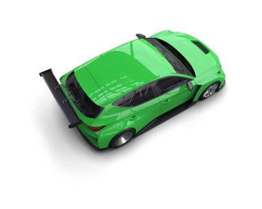 Race car isolated on white background. 3d rendering - illustration