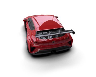 Race car isolated on white background. 3d rendering - illustration