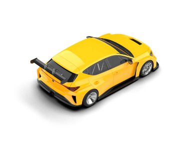 Race car isolated on white background. 3d rendering - illustration