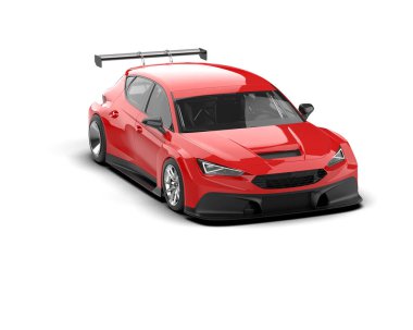 Race car isolated on white background. 3d rendering - illustration