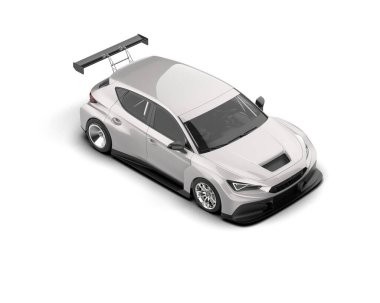 Race car isolated on white background. 3d rendering - illustration