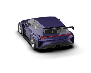 Race car isolated on white background. 3d rendering - illustration