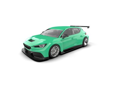 Race car isolated on white background. 3d rendering - illustration