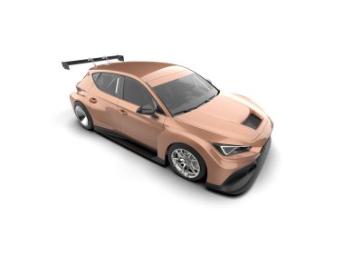 Race car isolated on white background. 3d rendering - illustration
