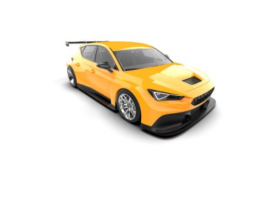 Race car isolated on white background. 3d rendering - illustration