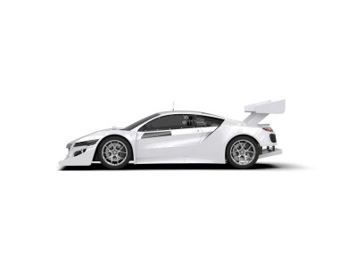 Race car isolated on white background. 3d rendering - illustration