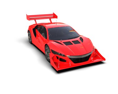 Race car isolated on white background. 3d rendering - illustration