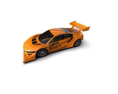 Race car isolated on white background. 3d rendering - illustration