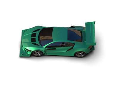 yeşil modern spor araba - 3 boyutlu