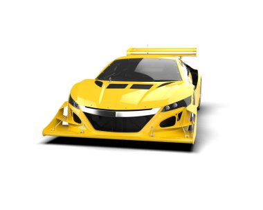 Race car isolated on white background. 3d rendering - illustration