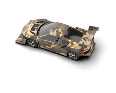 Race car isolated on white background. 3d rendering - illustration