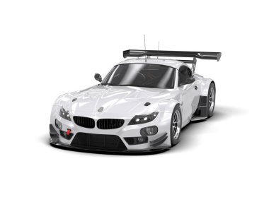 Race car isolated on white background. 3d rendering - illustration