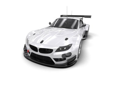 Race car isolated on white background. 3d rendering - illustration
