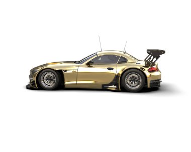 Race car isolated on white background. 3d rendering - illustration