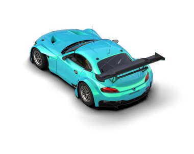 Race car isolated on white background. 3d rendering - illustration