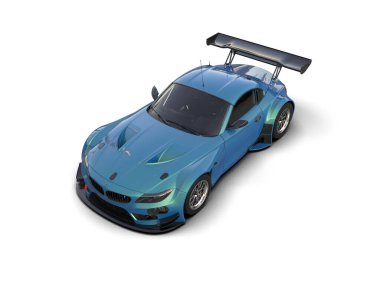 Race car isolated on white background. 3d rendering - illustration