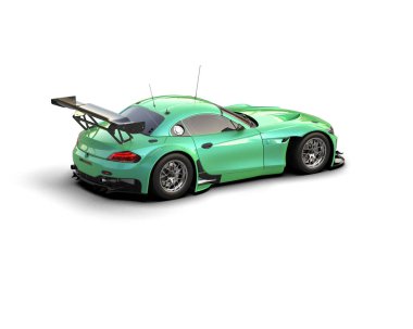 Race car isolated on white background. 3d rendering - illustration