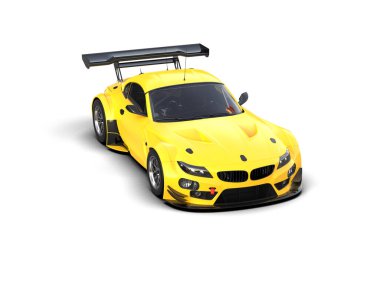 Race car isolated on white background. 3d rendering - illustration