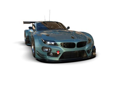 Race car isolated on white background. 3d rendering - illustration