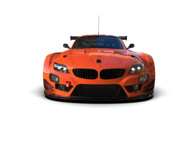 Race car isolated on white background. 3d rendering - illustration
