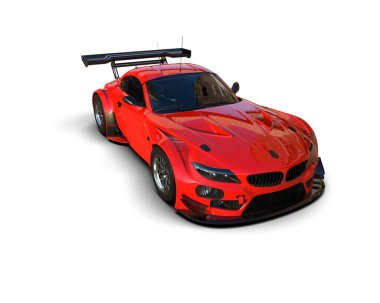 Race car isolated on white background. 3d rendering - illustration